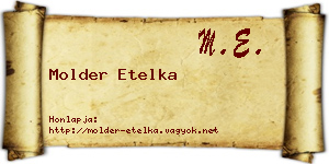 Molder Etelka névjegykártya